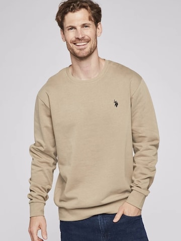 U.S. POLO ASSN. Sweatshirt 'Adler' i beige: forside