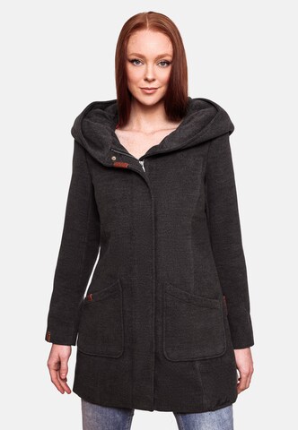 MARIKOO Between-Seasons Coat 'Maikoo' in Black: front