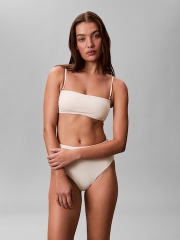 Calvin Klein Swimwear Bandeau Bikinitop 'Essentials' in Beige: Vorderseite