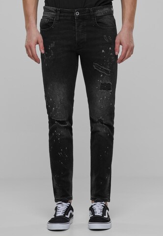 2Y Premium Regular Jeans in Zwart: voorkant