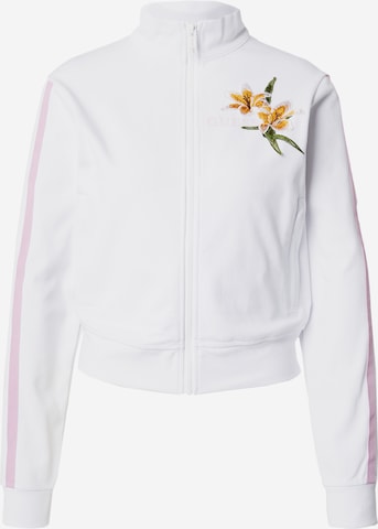 GUESS Zip-Up Hoodie 'ZOEY' in White: front