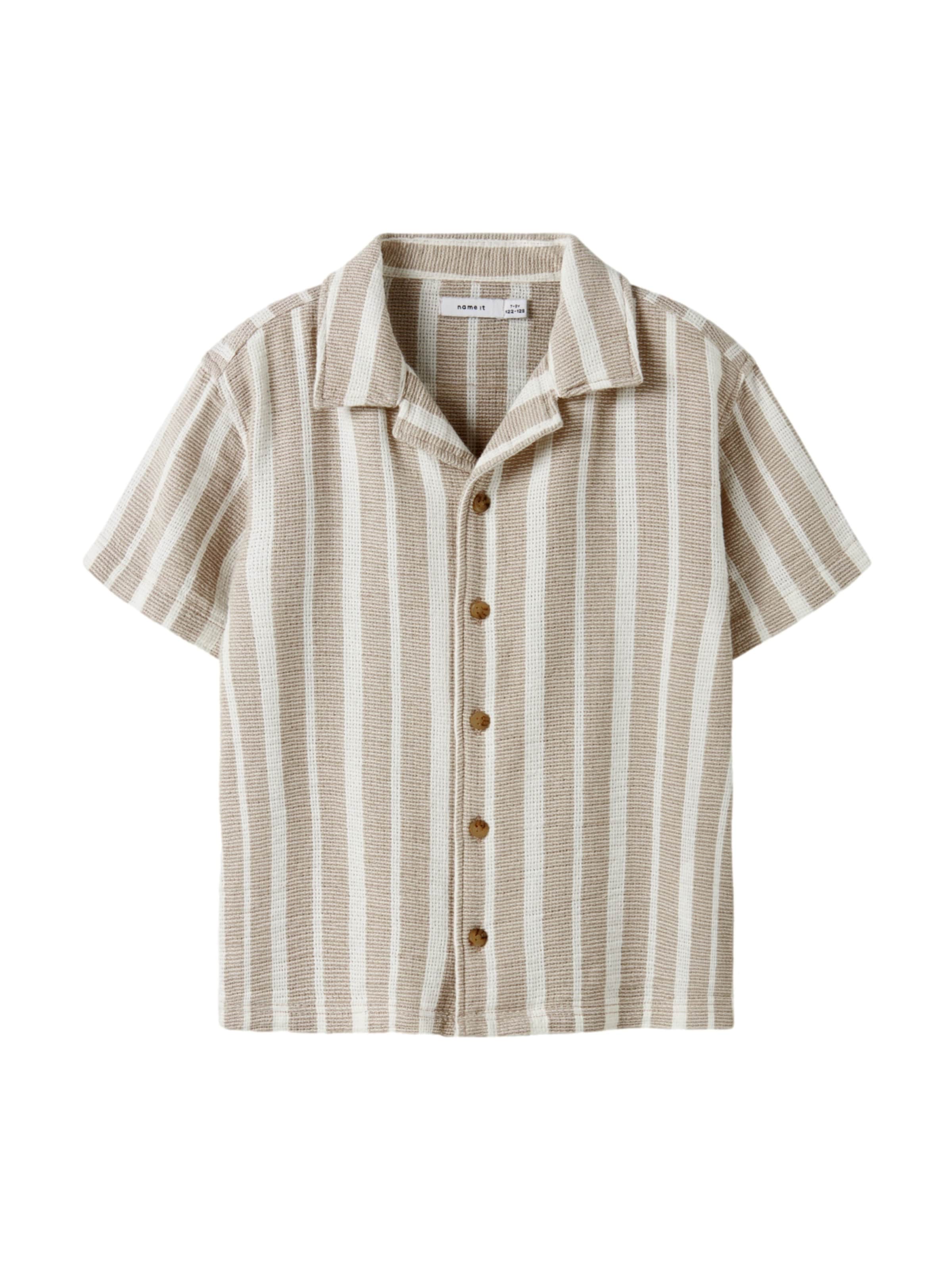 NAME IT Regular fit Overhemd 'Foko' in Beige: voorkant