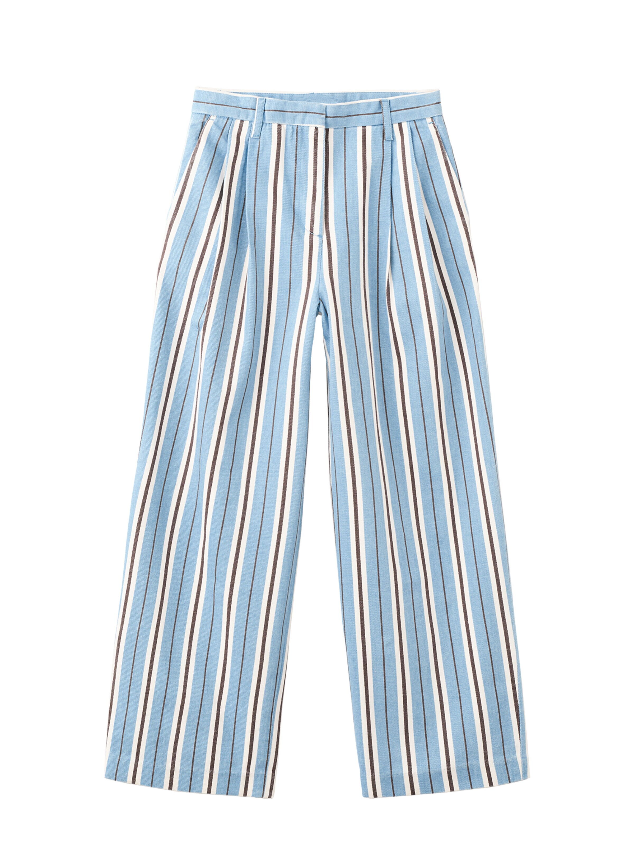 MANGOWide Leg/ Široke nogavice Hlače s naborima 'Trilussa' - plava boja: prednji dio