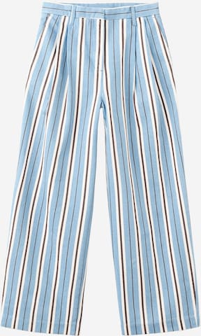 MANGOWide Leg/ Široke nogavice Hlače s naborima 'Trilussa' - plava boja: prednji dio