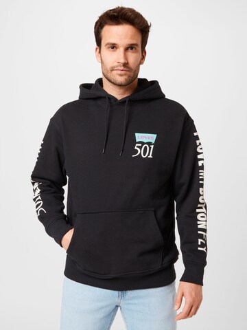 LEVI'S ® Regular fit Sweatshirt 'Relaxed Graphic Hoodie' in Zwart: voorkant