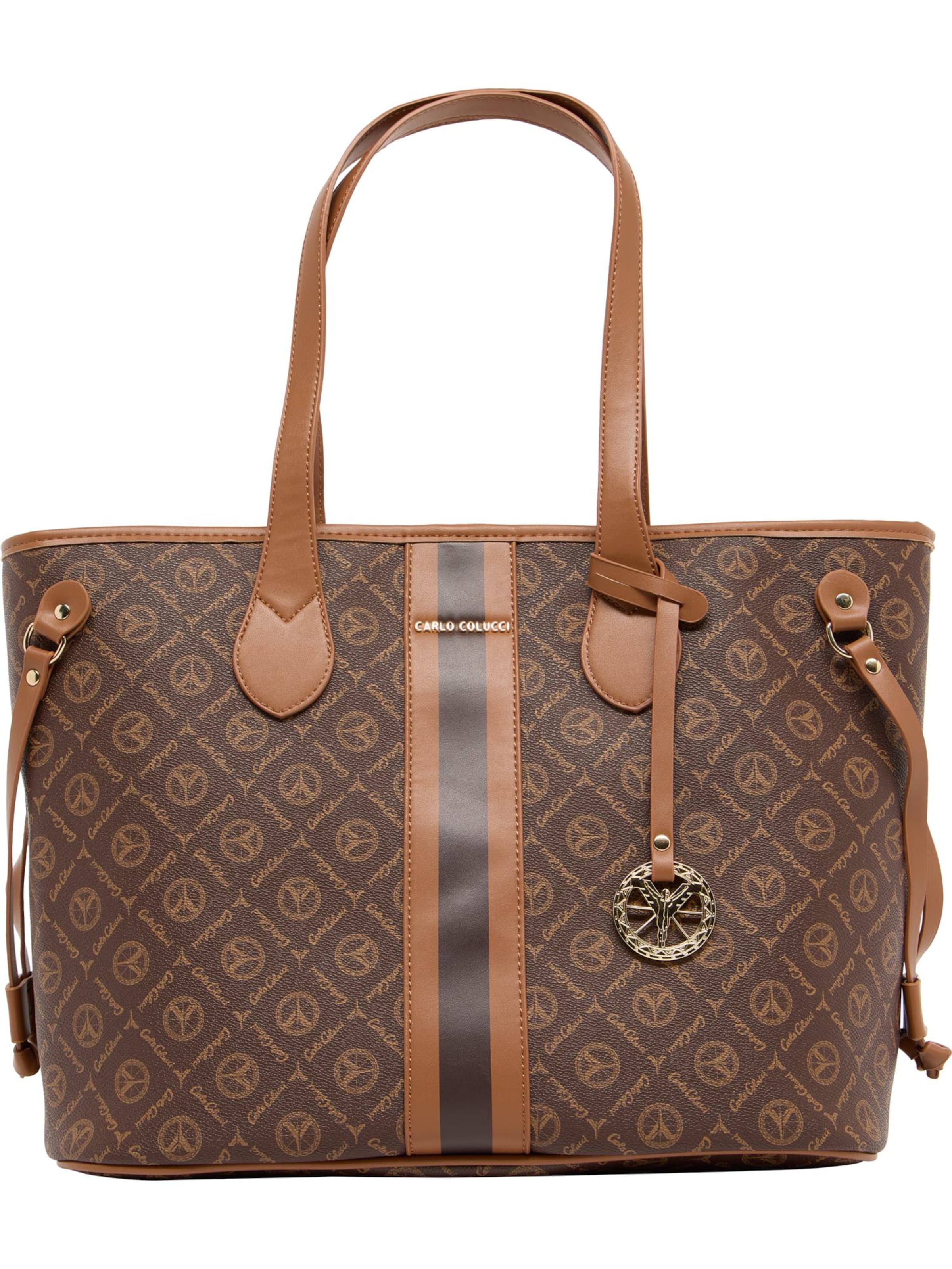 Carlo Colucci Shopper &#x27;Eccli&#x27; in Bruin: voorkant