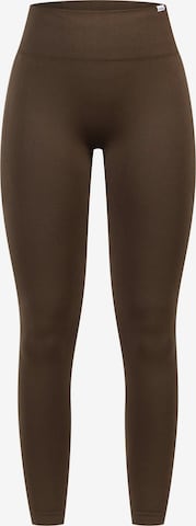 Smilodox Slimfit Leggings in Bruin: voorkant