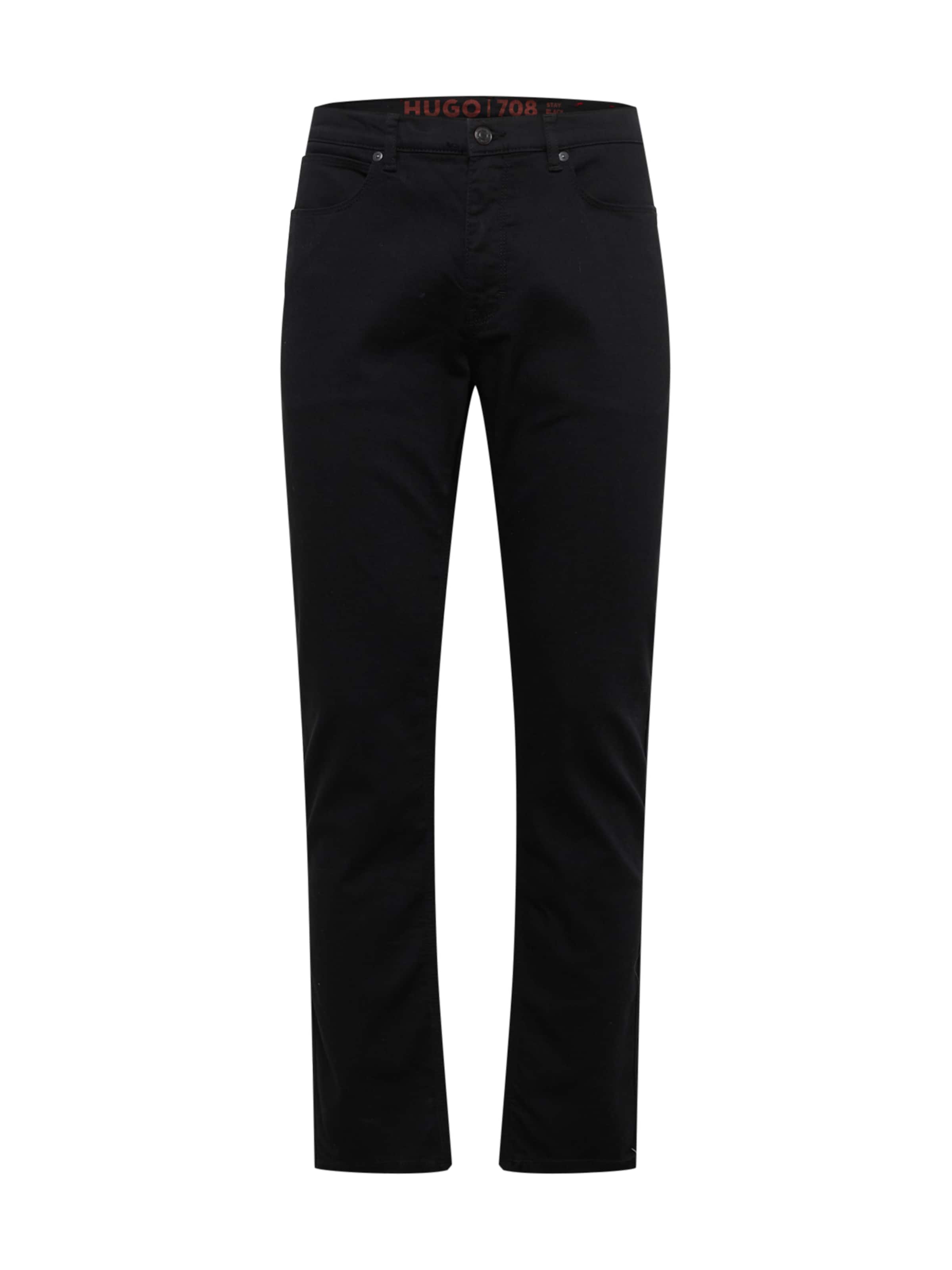 HUGO - Slimfit Vaquero 'HUGO 708' en negro: frente