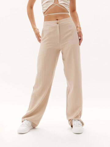 Wide Leg Pantalon 'Merle' millane en beige : devant