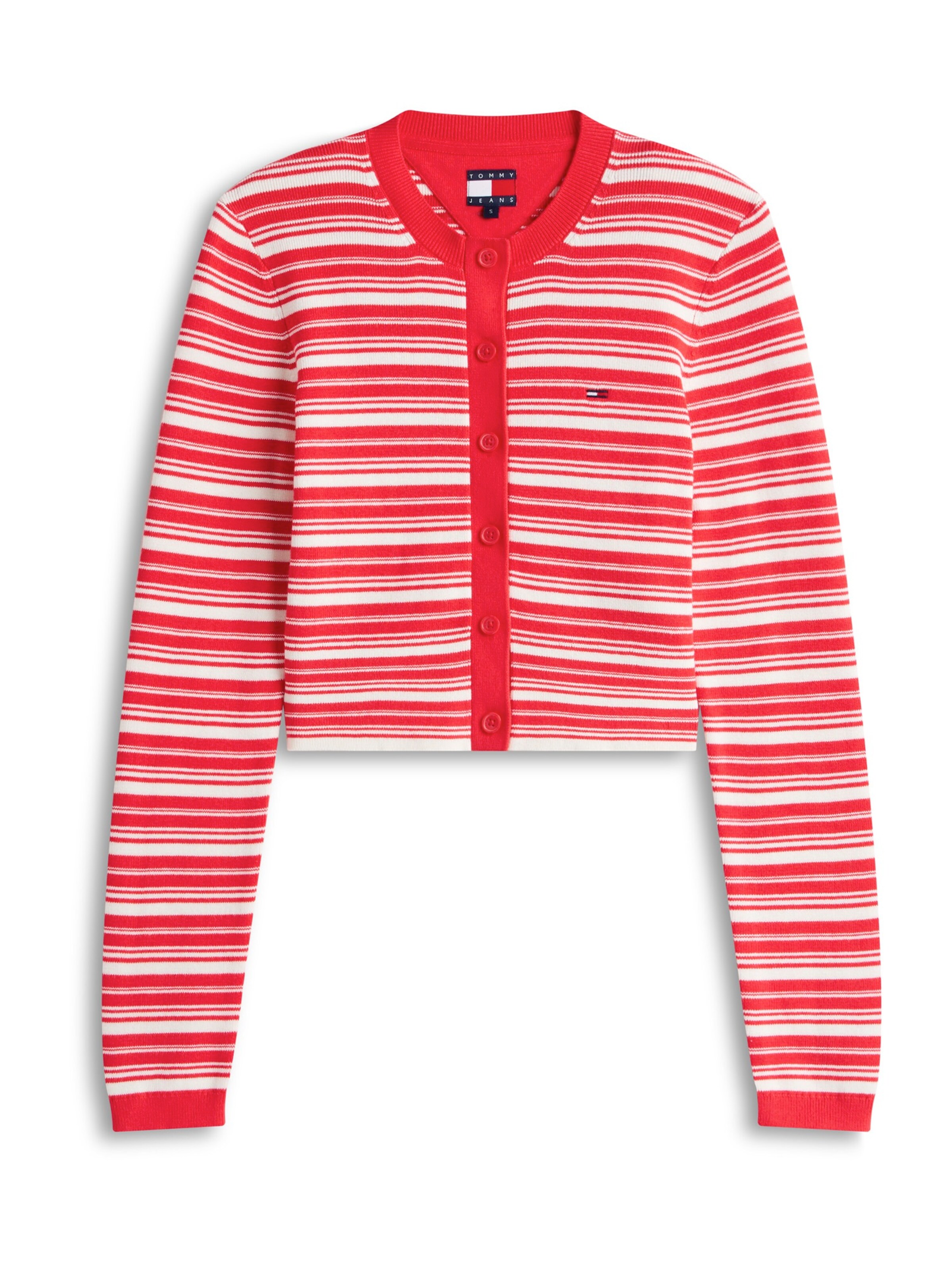 Tommy Jeans - Casaco de malha 'Cardi' em vermelho: frente