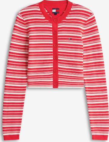 Tommy Jeans - Casaco de malha 'Cardi' em vermelho: frente