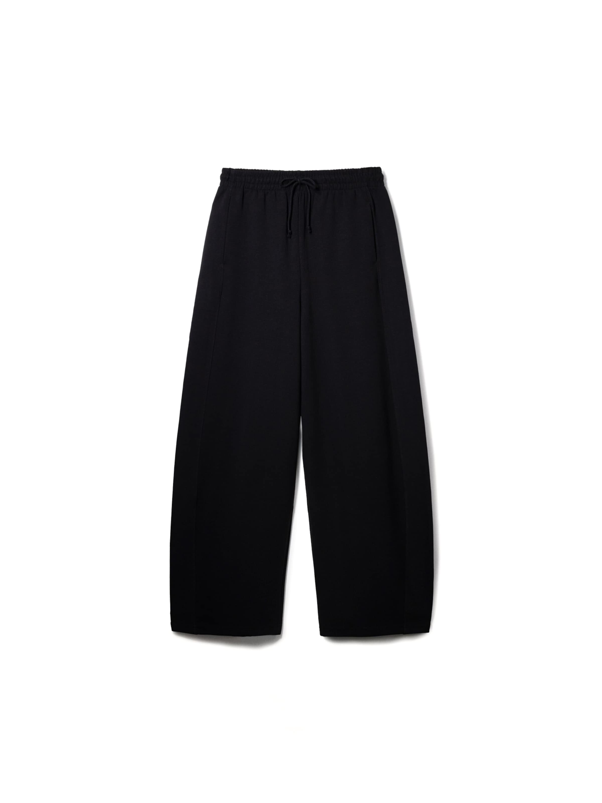 Bershka Szeroka nogawka Spodnie w kolorze czarny: przód