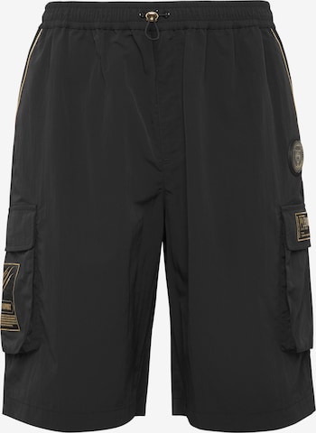 Plein Sport - Loosefit Calças de desporto em preto: frente