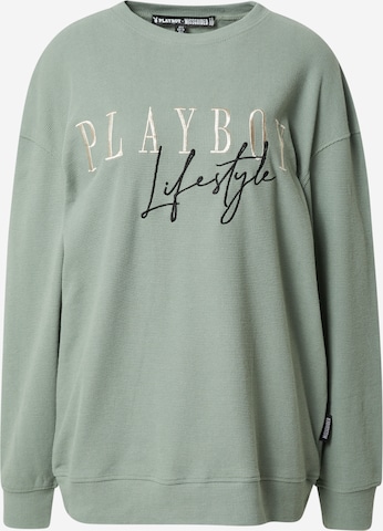 Missguided Sweatshirt 'Playboy' in Green: front