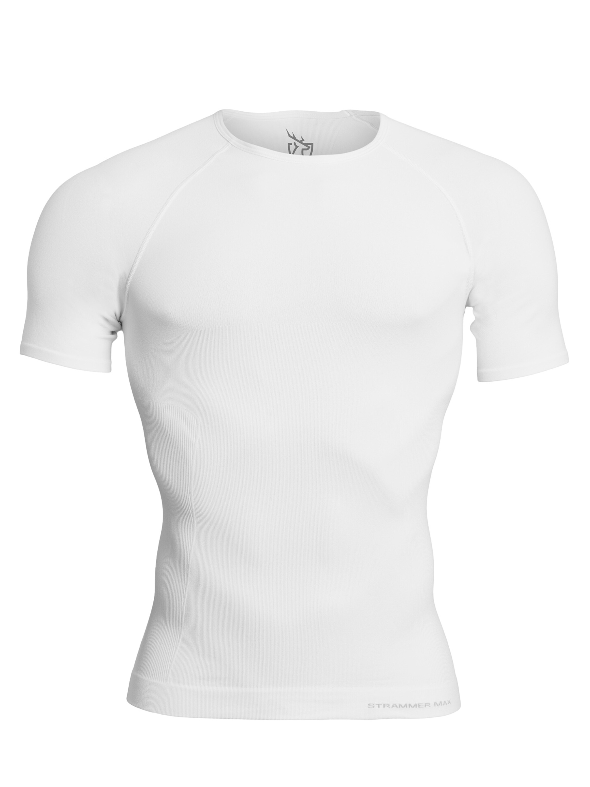 Strammer Max Performance Shirt 'Compression Round Neck' in White: front