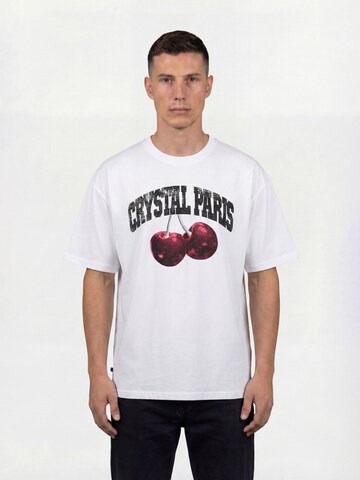 Crystal Paris Shirt 'Cherry' in Wit: voorkant