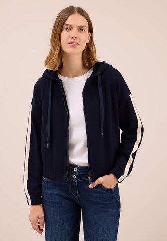 CECIL Zip-Up Hoodie in Blue: front