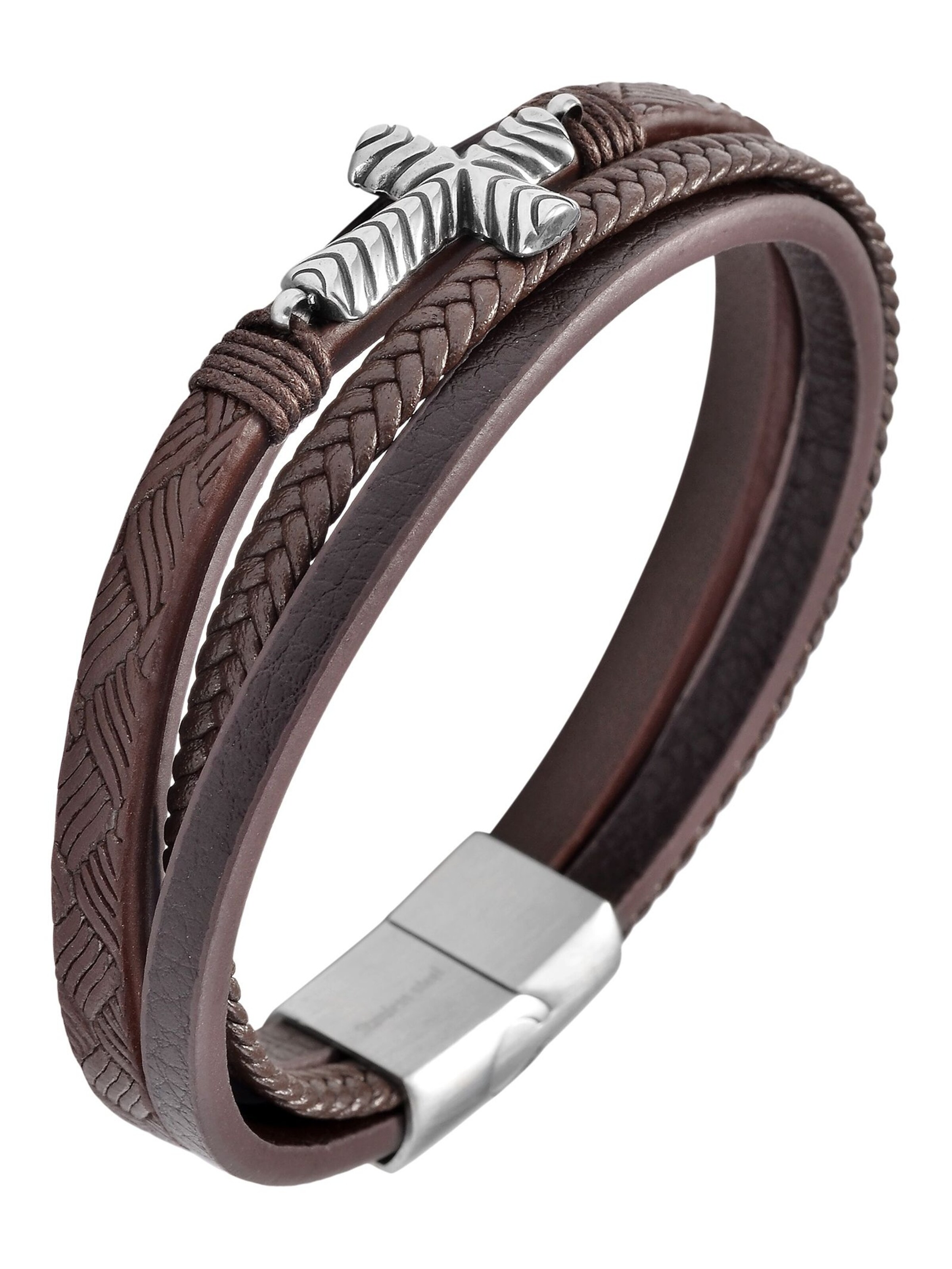 Akzent Bracelet 'Nelio, langlebig' in Brown: front