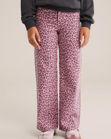 WE Fashion Široký strih Džínsy - Ružová