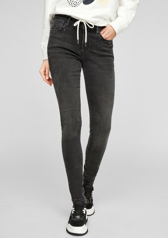 s.Oliver Skinny Jeans in Grijs: voorkant