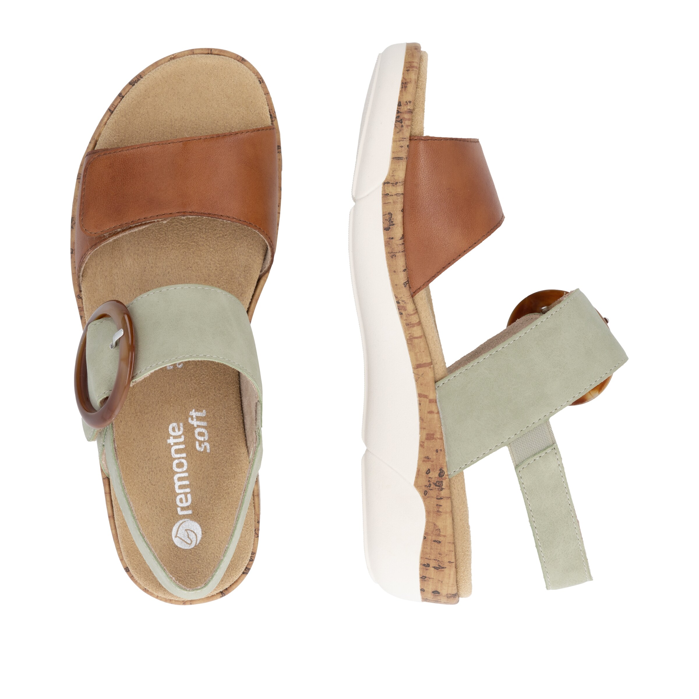 REMONTE Strap sandal 'R6853' in Brown