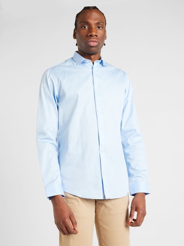 JACK & JONES Slim fit Button Up Shirt 'Cardiff' in Blue: front