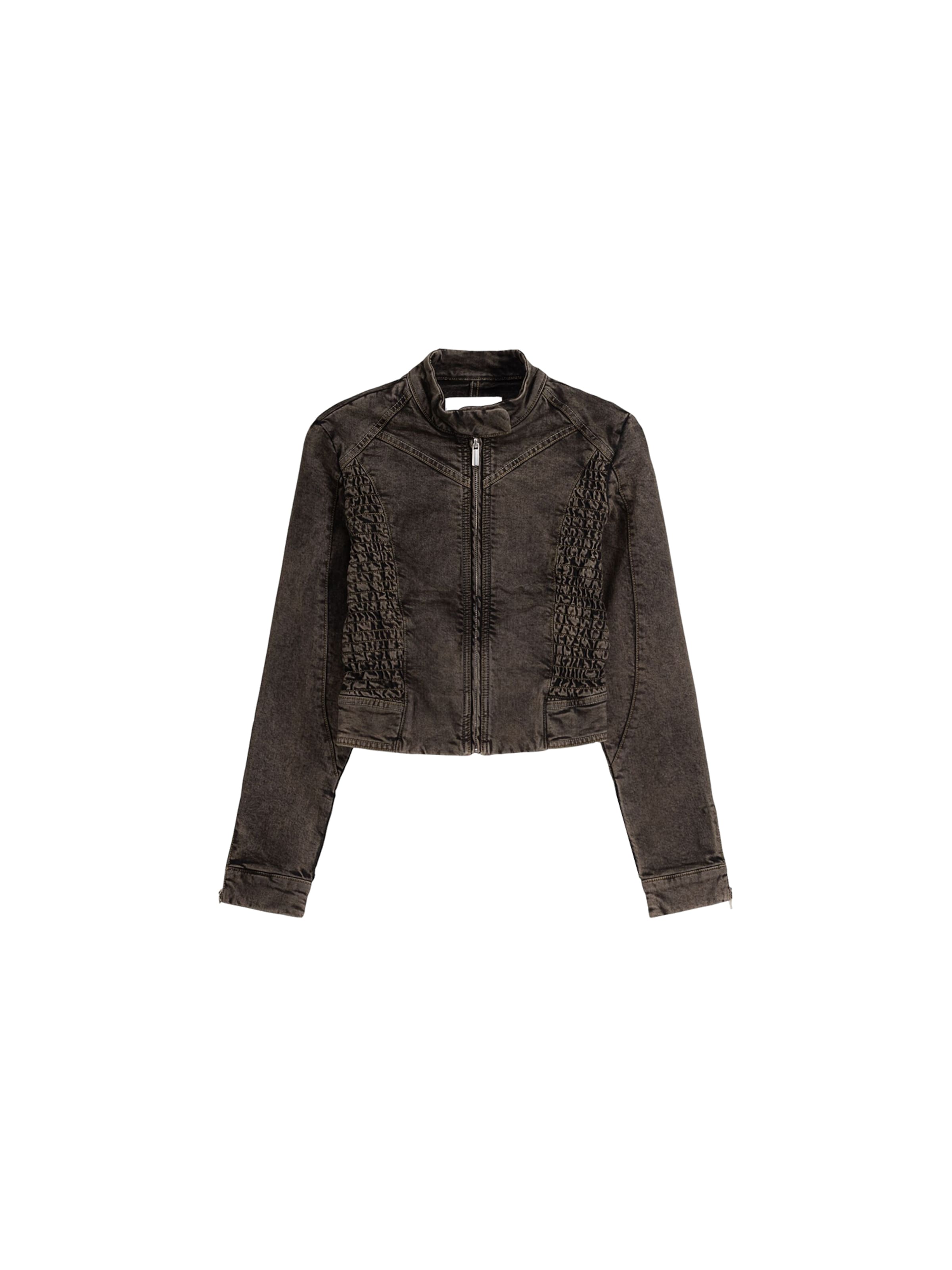 Bershka Prechodná bunda - Hnedá: predná strana