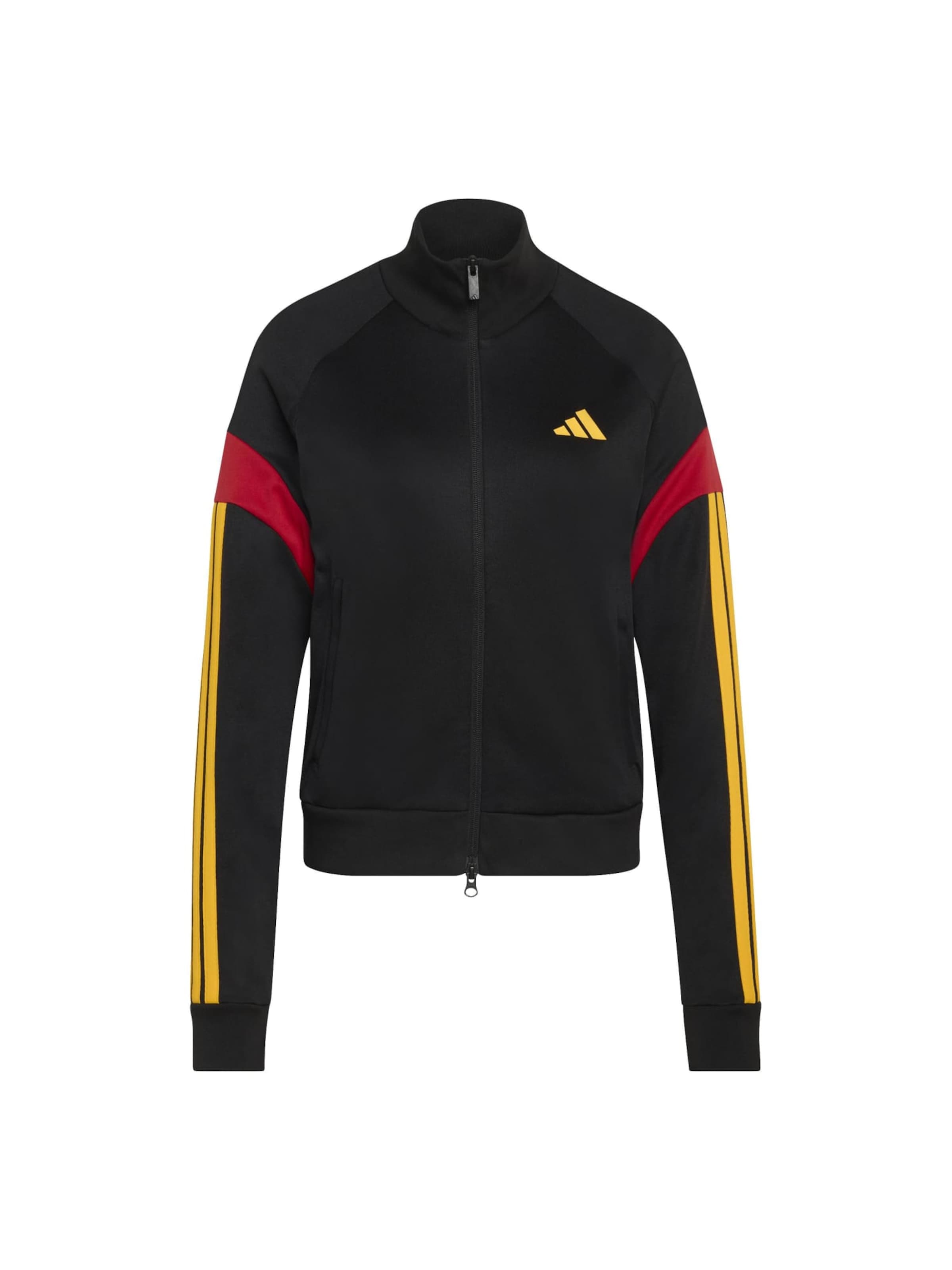 Bluză cu fermoar sport 'HER' de la ADIDAS SPORTSWEAR pe negru: față