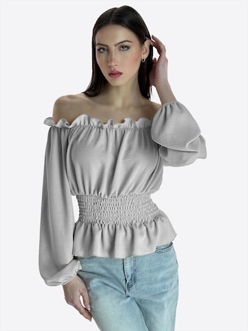 Chemisier Elara en gris : devant