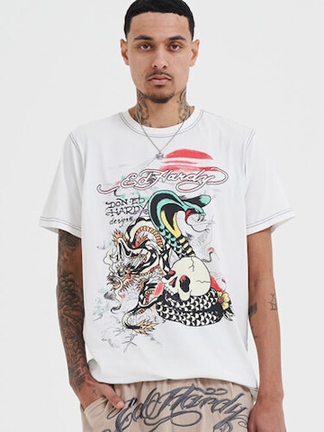 T-Shirt Ed Hardy en blanc : devant