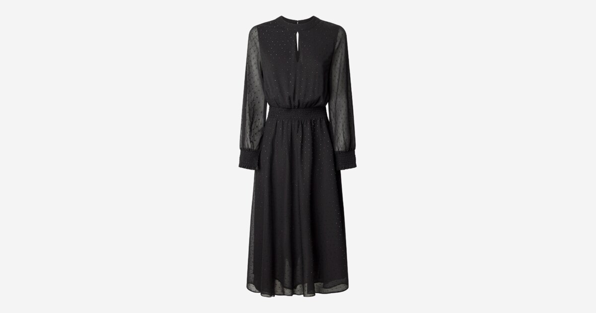 Vestido Midi Pepe Jeans Anushka Para Mujer - Manga Larga Con Abertura En Cuello - Elegante Y Versátil