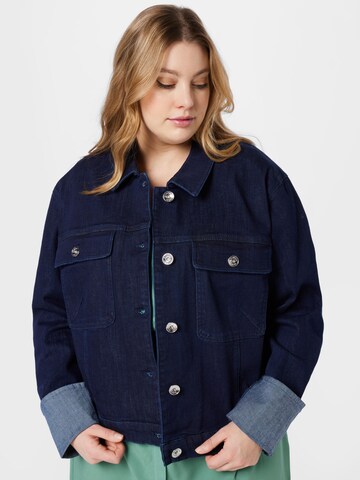 SAMOON Between-Season Jacket in Blue: front