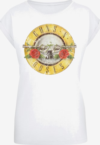 F4NT4STIC Shirt 'Guns 'n' Roses' in Wit: voorkant