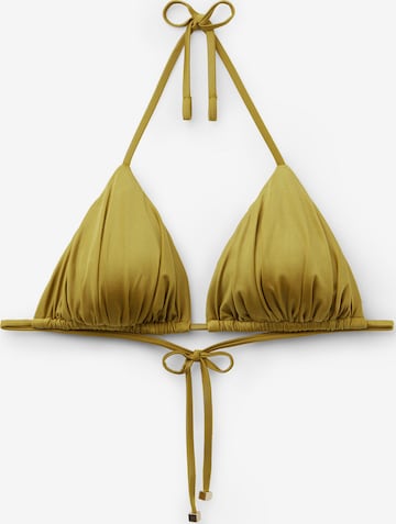 CALZEDONIA Bikini Top 'Shiny Satin' in Yellow: front