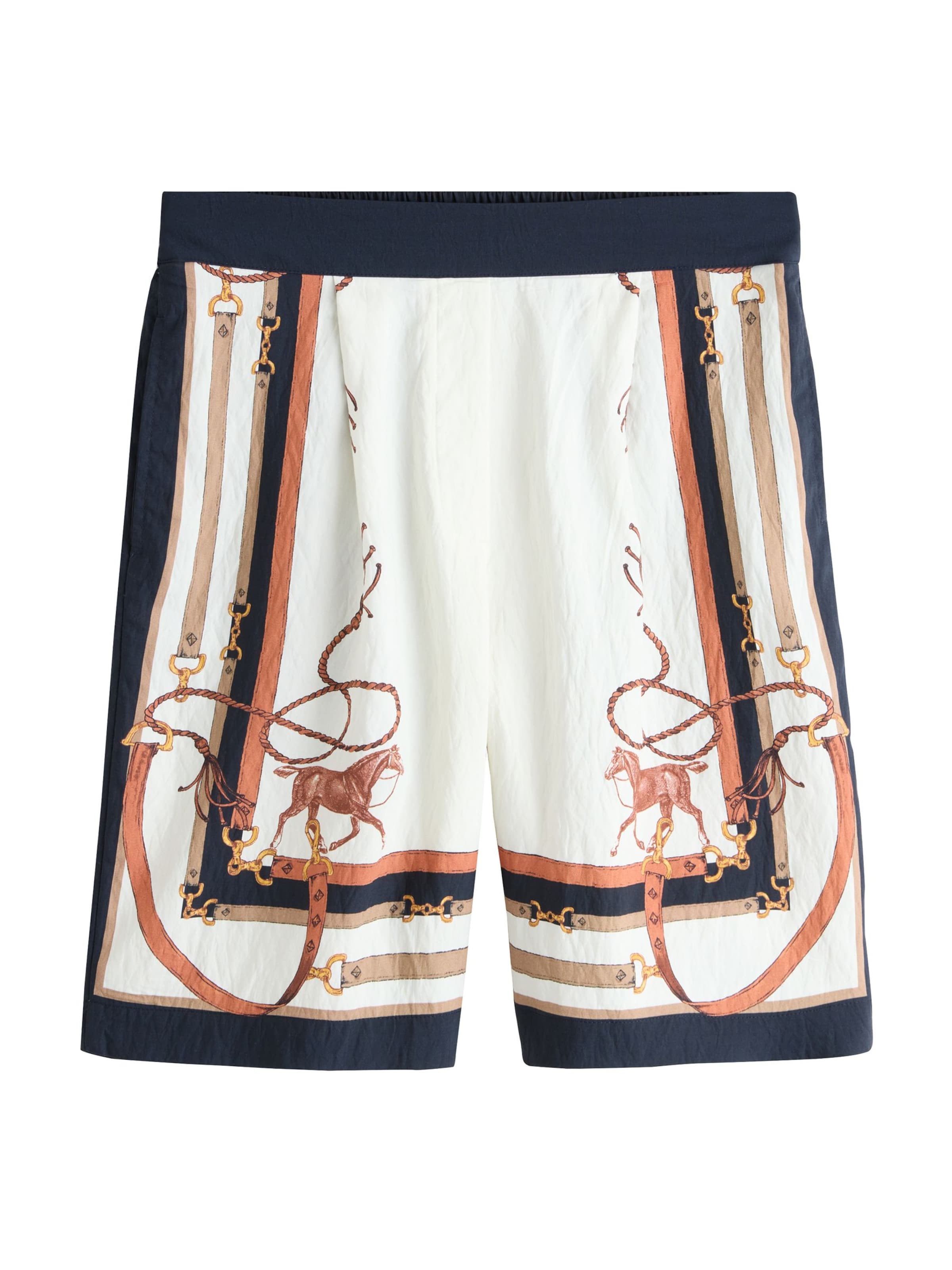 Next Pantalon en 34/Regular en écru / bleu marine / rouille / brocart, Vue avec produit
