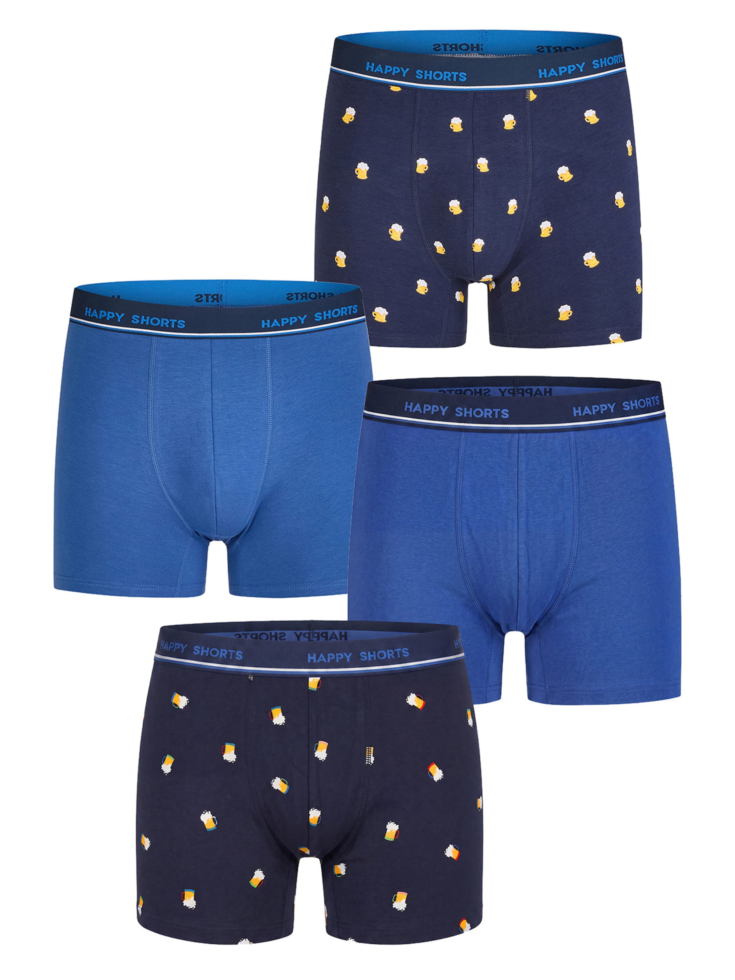 Happy Shorts - Boxers ' Fan Print Sets ' em azul: frente
