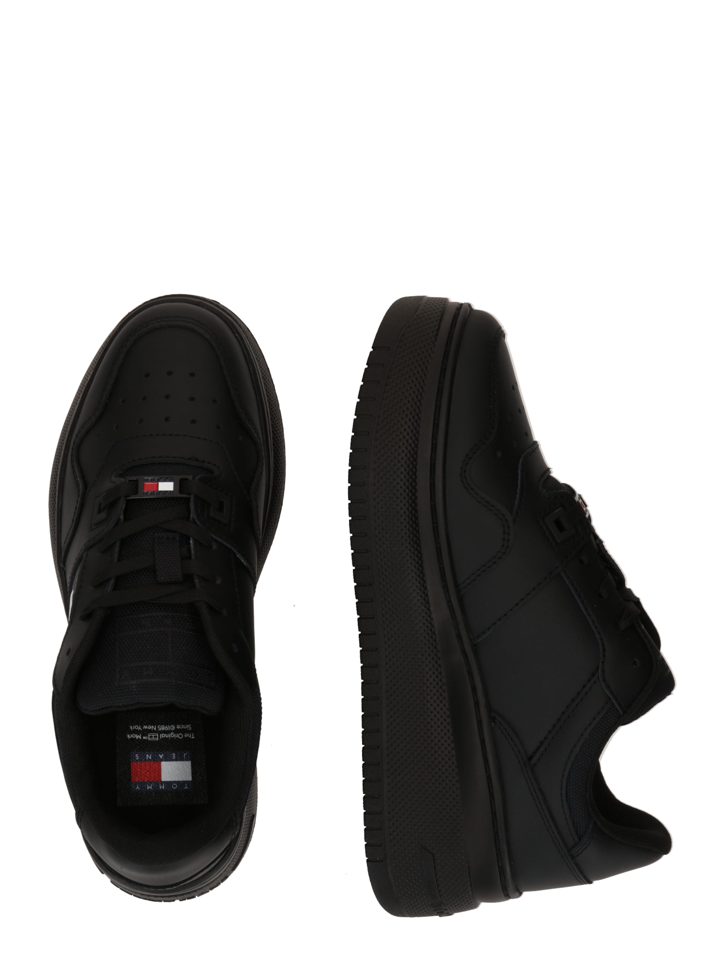 Tommy JeansNiske tenisice 'Retro Basket Ess' - crna boja