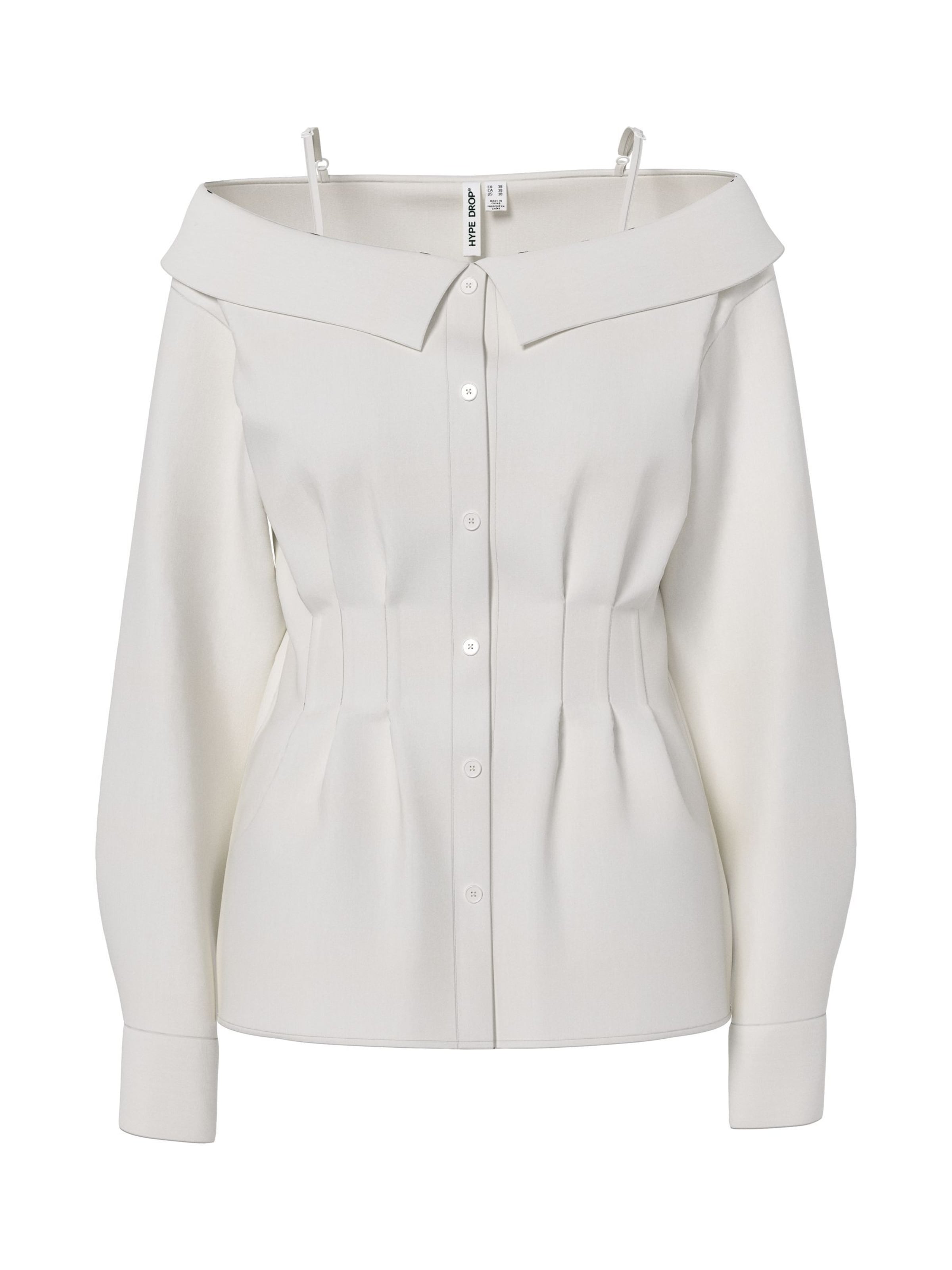 HYPEDROP Bluse 'Estelle' in XS in weiß, Produktansicht