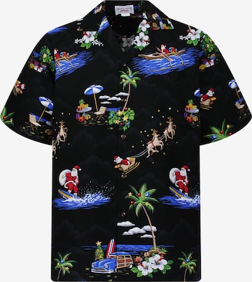 Pacific Legend Regular Fit Hemd 'Christmas Allover' in Schwarz: Vorderseite