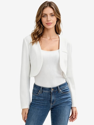 KoJooin Blazer 'Bolero Strickjacke für Damen,langärmelig,vorne offen, leicht, kurz geschnitten,Arbeitsoberteil' in Weiß: Vorderseite