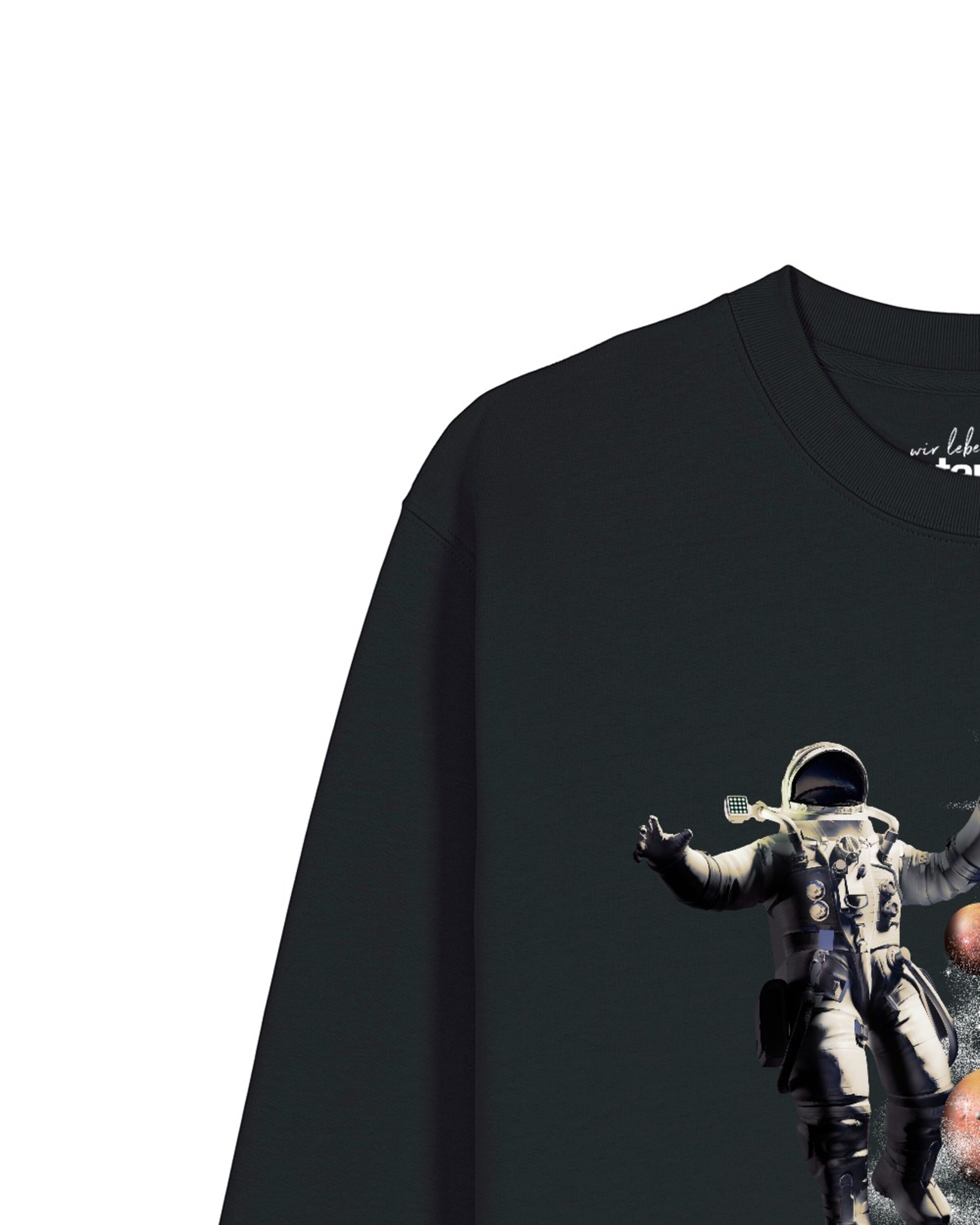 Watapparel Sweatshirt 'Weltraumreise' in Black