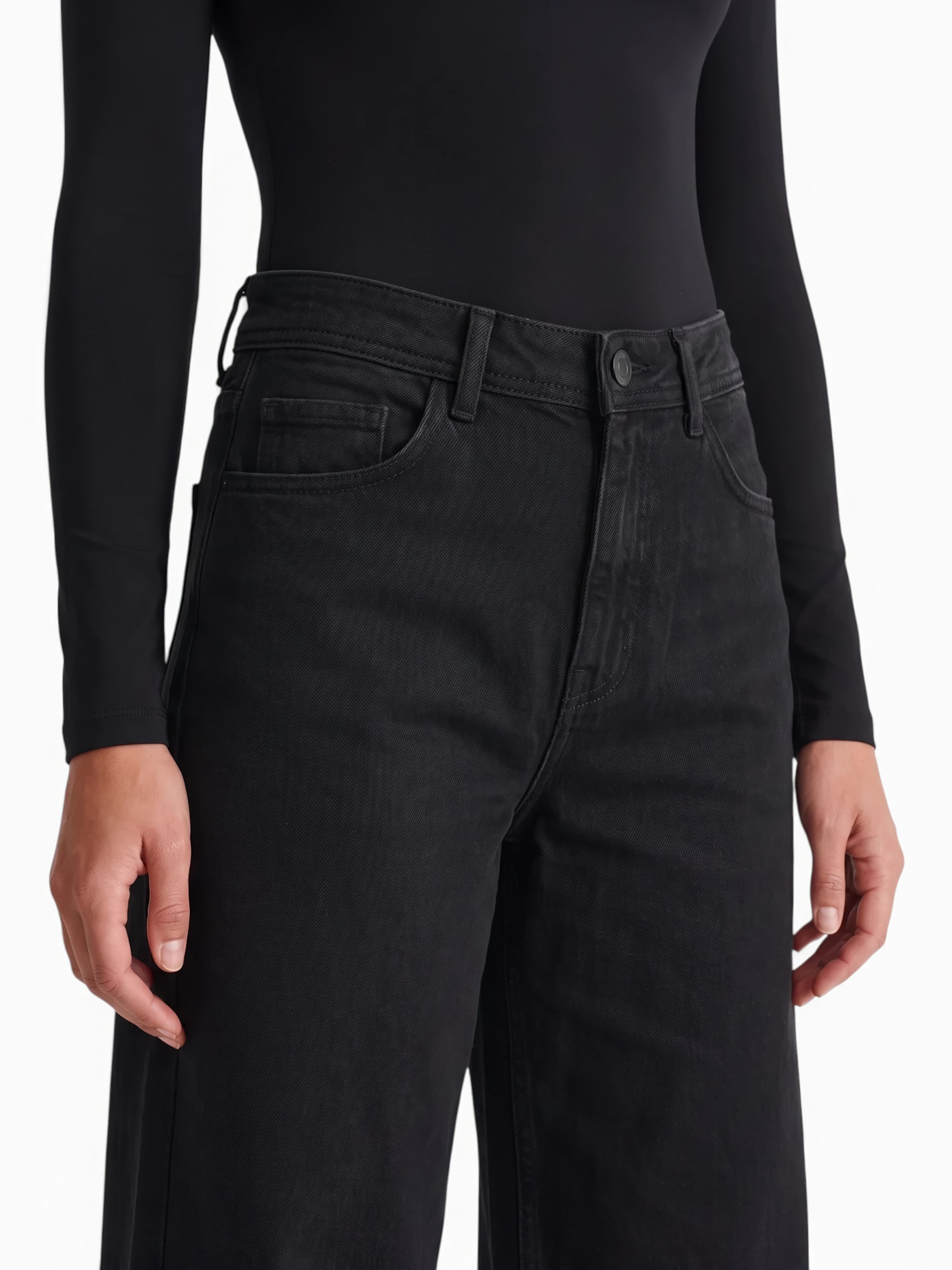 MOS MOSH Wide Leg Jeans 'MMDara Deluxe' i sort