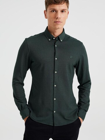 WE Fashion Slim fit Button Up Shirt in Green