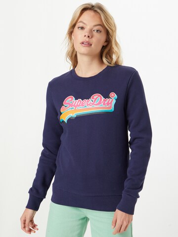 Sweat-shirt Superdry en bleu : devant