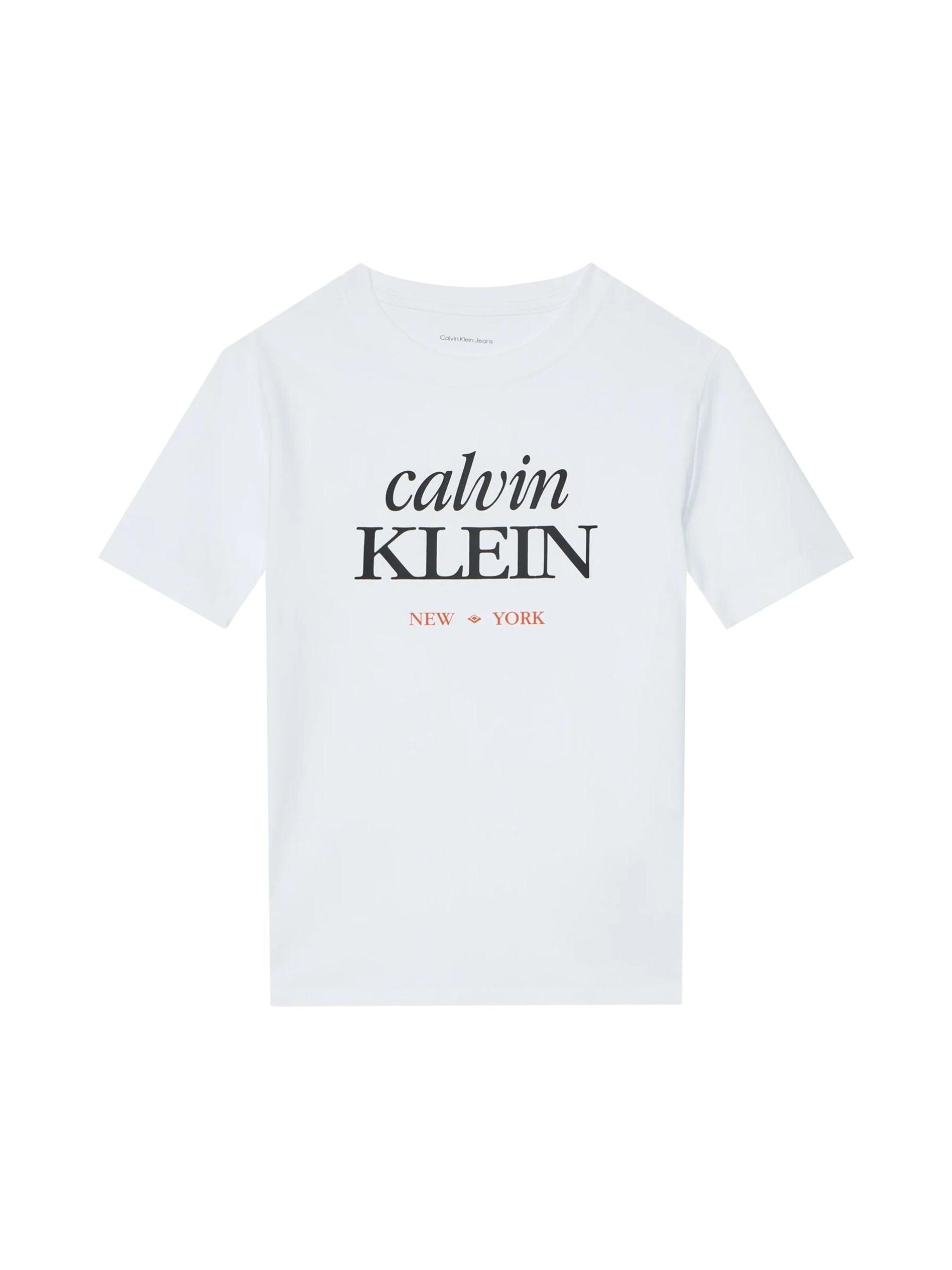 Calvin Klein Kids Koszulka 'LOGO SS T-SHIRT' w kolorze biały: przód