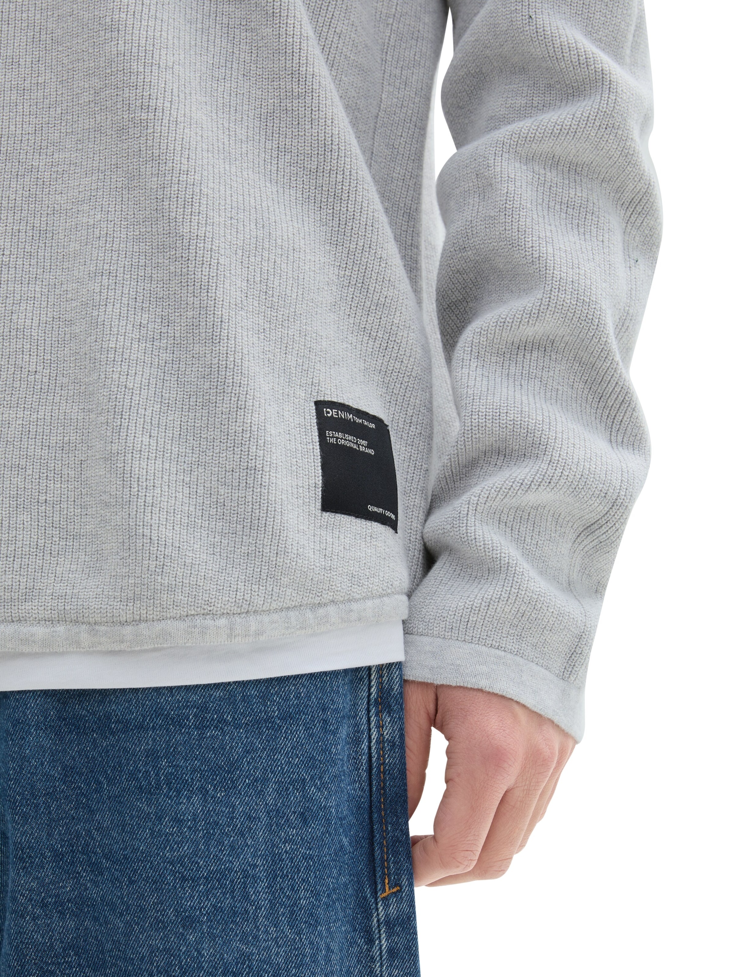 TOM TAILOR DENIM Pullover in Grau
