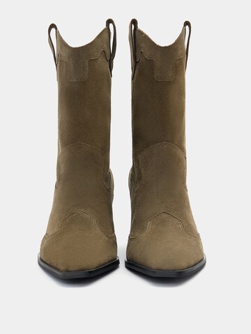 Pull&Bear Cowboy Boots in Beige