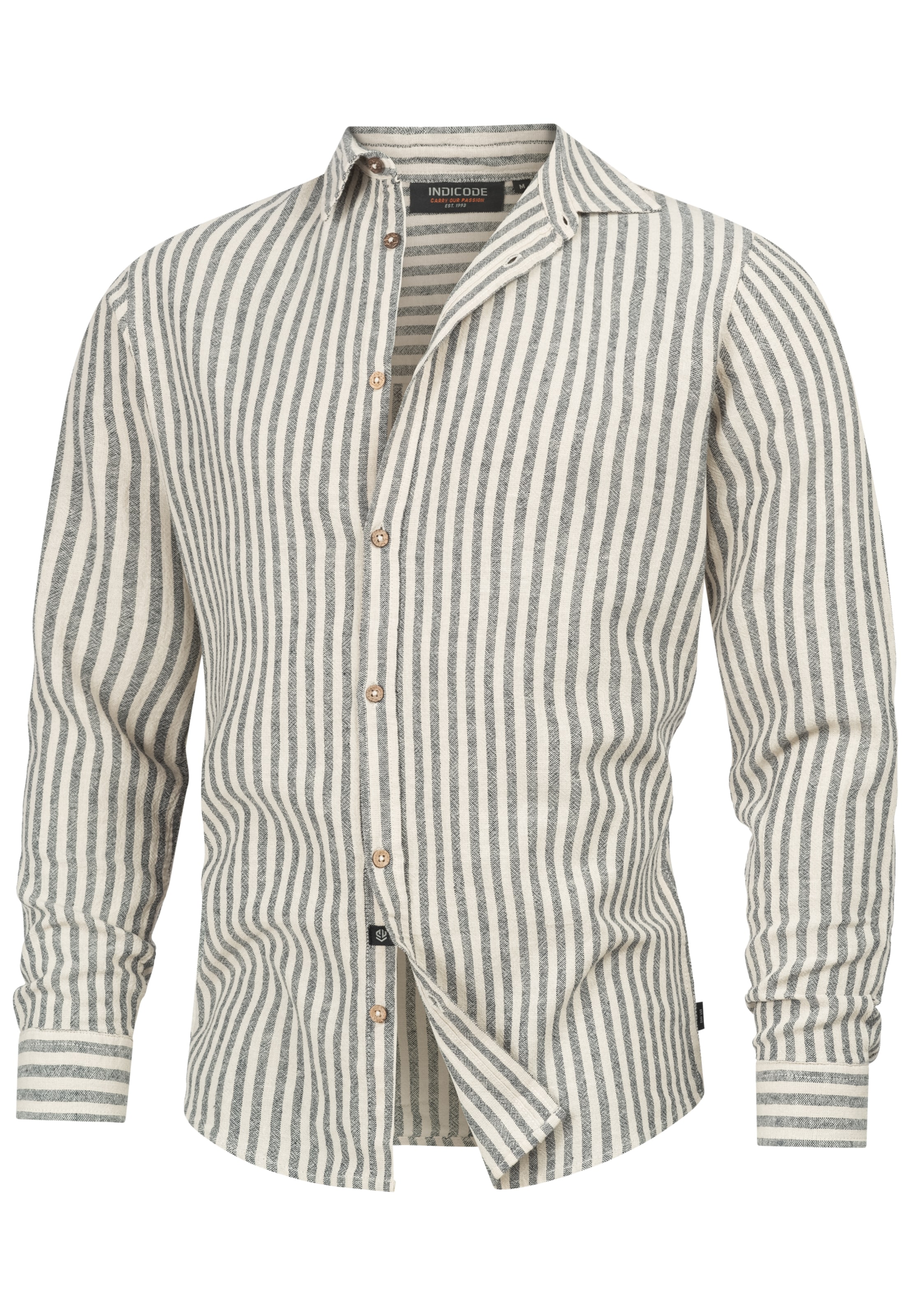 INDICODE JEANS Button Up Shirt 'Terra' in Blue: front