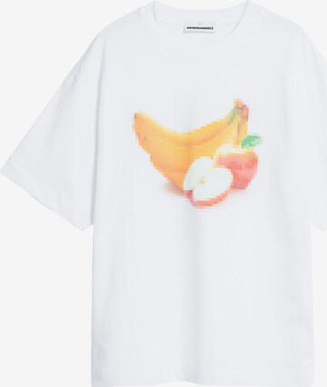 ARMEDANGELS Shirt 'OLAAN PIXXEL FRUITS' in Wit: voorkant