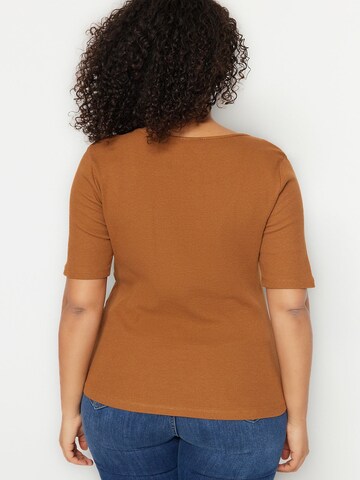 Trendyol Curve Shirt in Brown